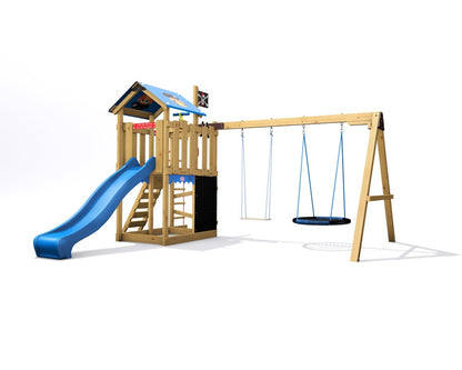 Dětské hřiště Monkey´s Home Malý pirát HOOK s modrou skluzavkou