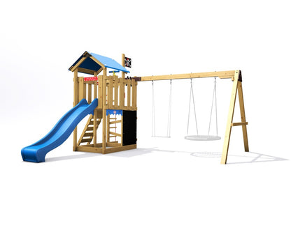 Dětské hřiště Monkey´s Home Malý pirát HOOK s modrou skluzavkou
