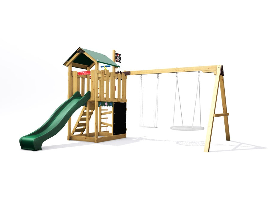 Dětské hřiště Monkey´s Home Malý pirát HOOK se zelenou skluzavkou
