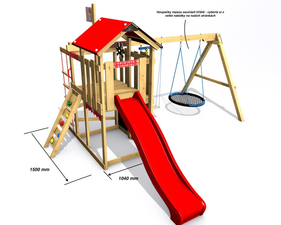 Dětské hřiště Monkey´s Home Malý pirát HOOK se žlutou skluzavkou
