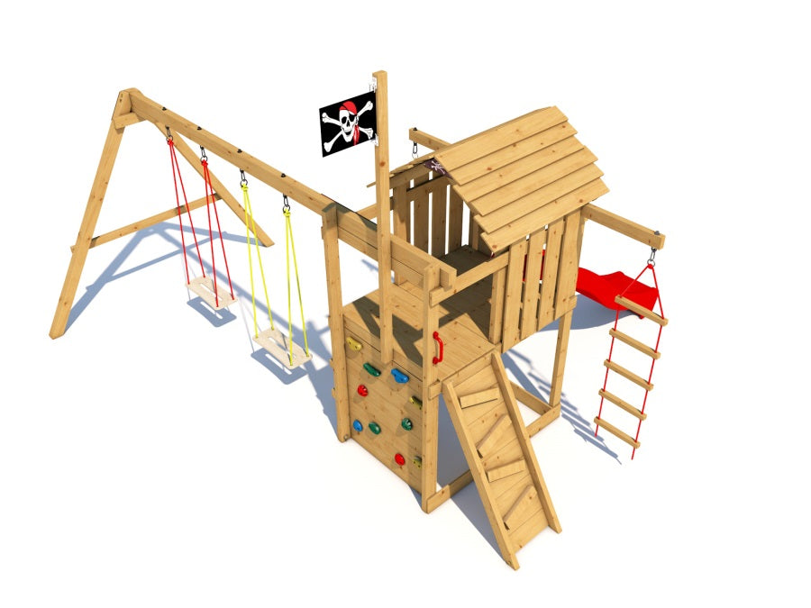 Dětské hřiště Monkey´s Home Malý pirát JIM s modrou skluzavkou