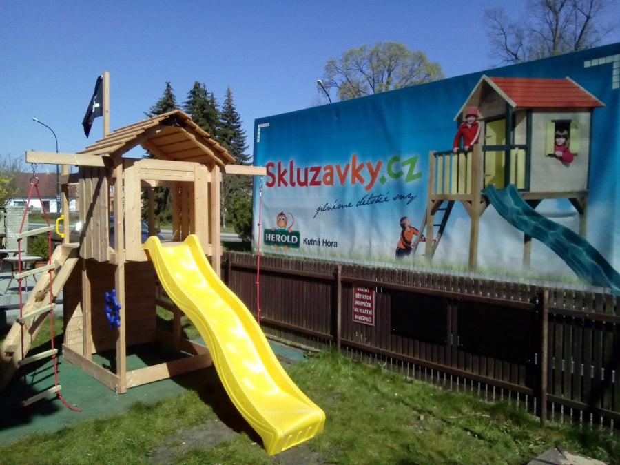 Dětské hřiště Monkey´s Home Malý pirát JOE se zelenou skluzavkou