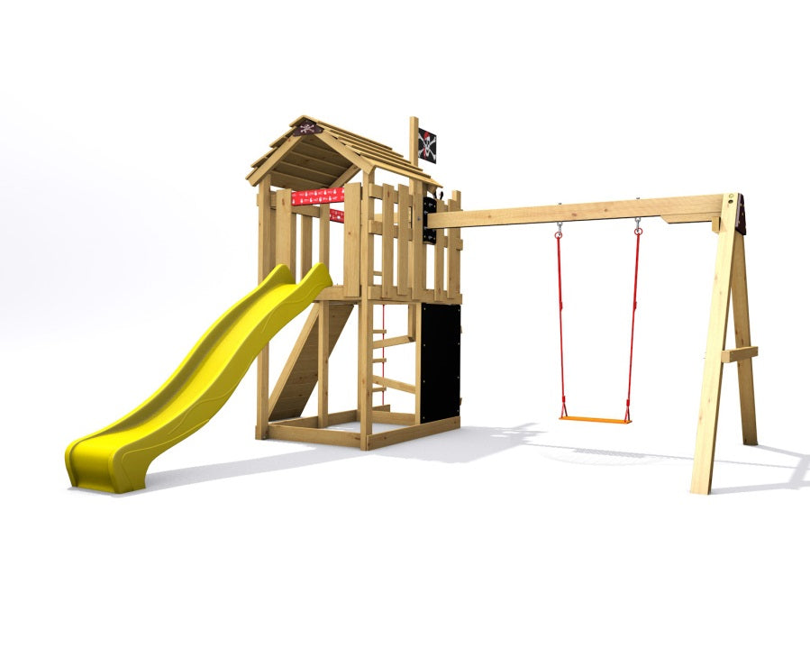 Dětské hřiště Monkey´s Home Malý pirát MAD se žlutou skluzavkou
