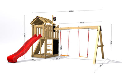 Dětské hřiště Monkey´s Home Malý pirát RED s červenou skluzavkou