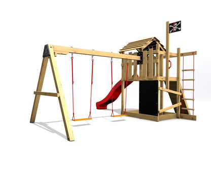 Dětské hřiště Monkey´s Home Malý pirát RED s červenou skluzavkou