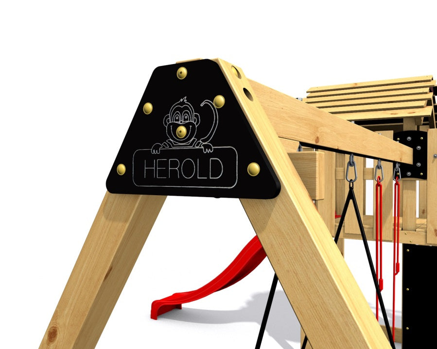 Dětské hřiště Monkey´s Home Malý pirát RED s modrou skluzavkou