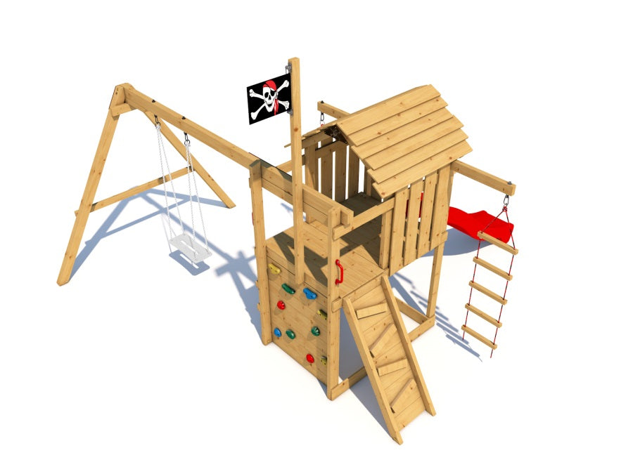 Dětské hřiště Monkey´s Home Malý pirát SAM s červenou skluzavkou