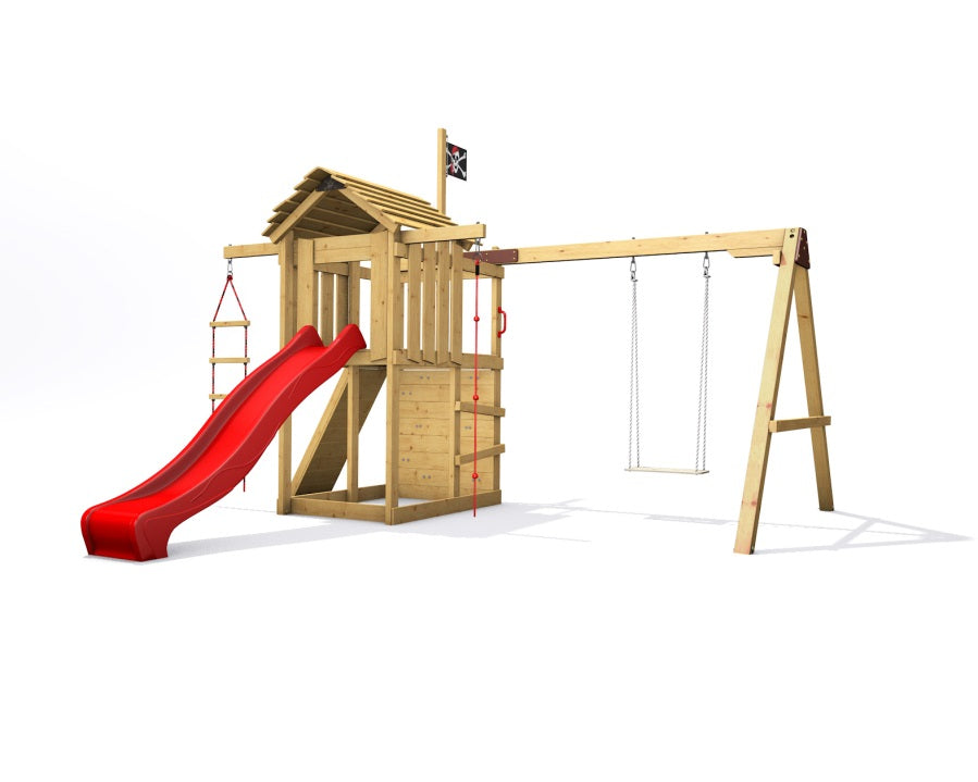 Dětské hřiště Monkey´s Home Malý pirát SAM s červenou skluzavkou