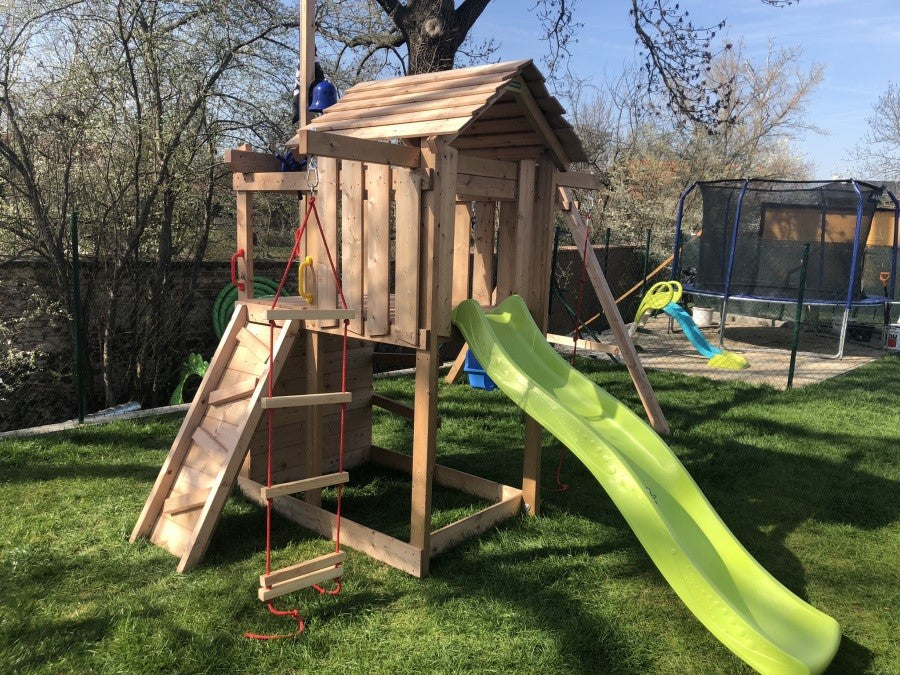 Dětské hřiště Monkey´s Home Malý pirát SAM s modrou skluzavkou