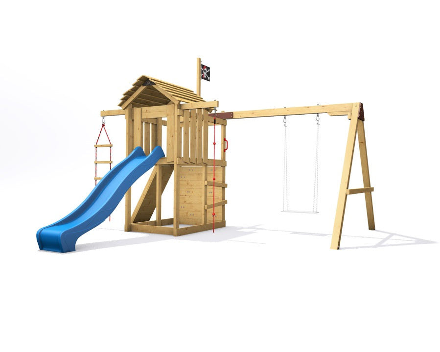 Dětské hřiště Monkey´s Home Malý pirát SAM s modrou skluzavkou
