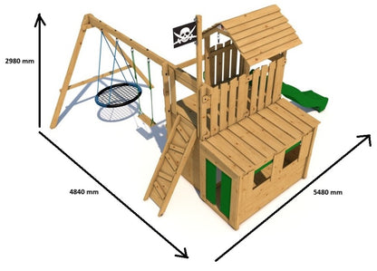 Dětské hřiště Monkey´s Home Velký pirát JOLLY modrá