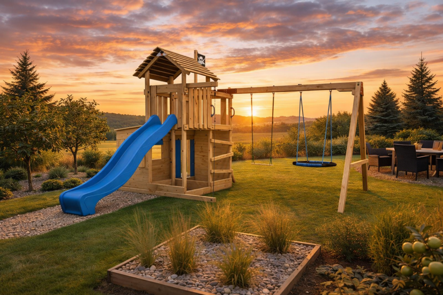 Dětské hřiště Monkey´s Home Velký pirát JOLLY modrá