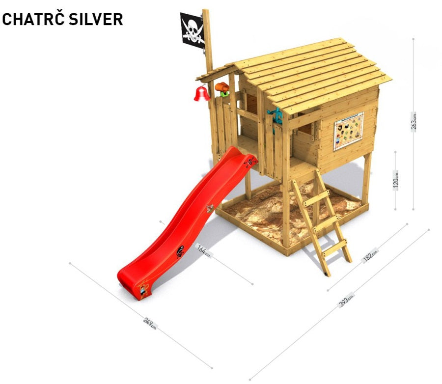 Dětský domeček Monkey´s Home Chatrč pirát Silver