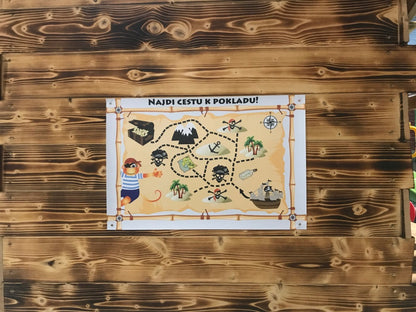 Dětský domeček Monkey´s Home Chatrč pirát Storm s houpačkami - zelené