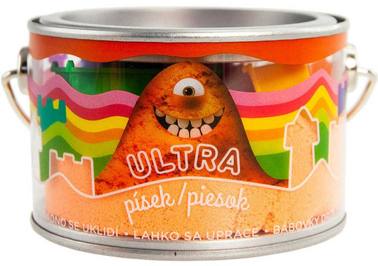 EP Line Ultra písek kinetický magický 200g oranžový set s formičkami v plechovce