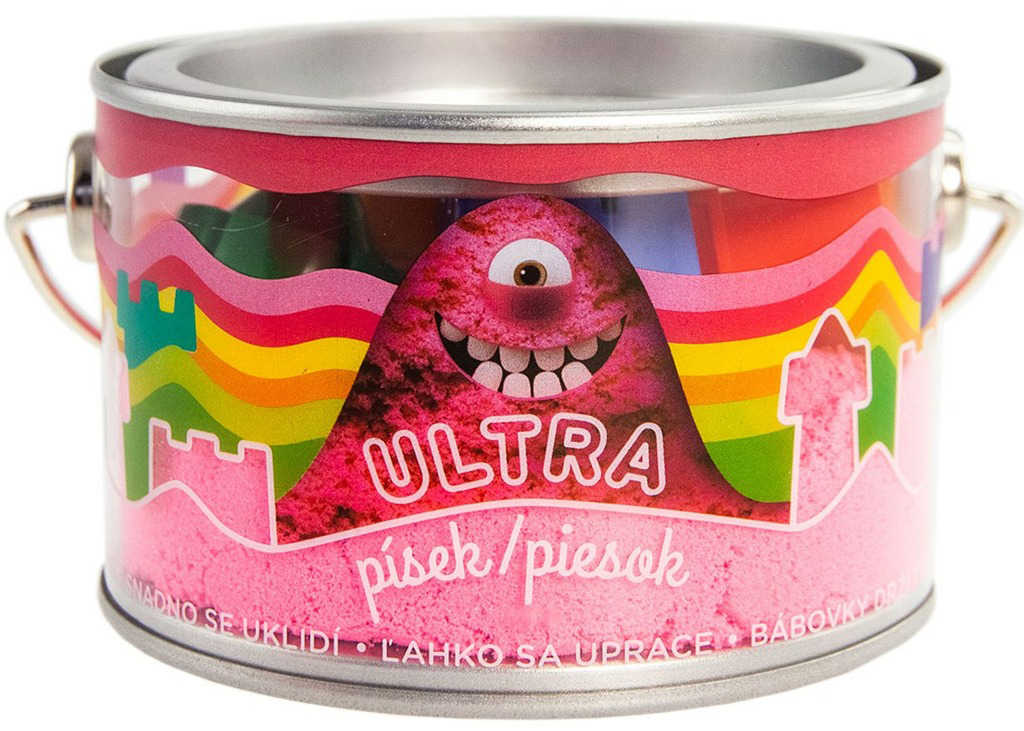 EP Line Ultra písek kinetický magický 200g růžový set s formičkami v plechovce