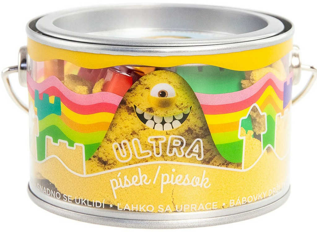EP Line Ultra písek kinetický magický 200g žlutý set s formičkami v plechovce