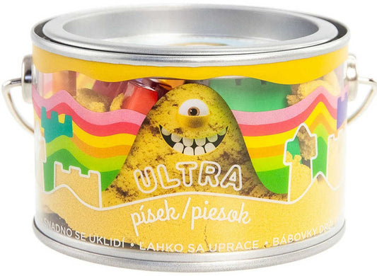 EP Line Ultra písek kinetický magický 200g žlutý set s formičkami v plechovce