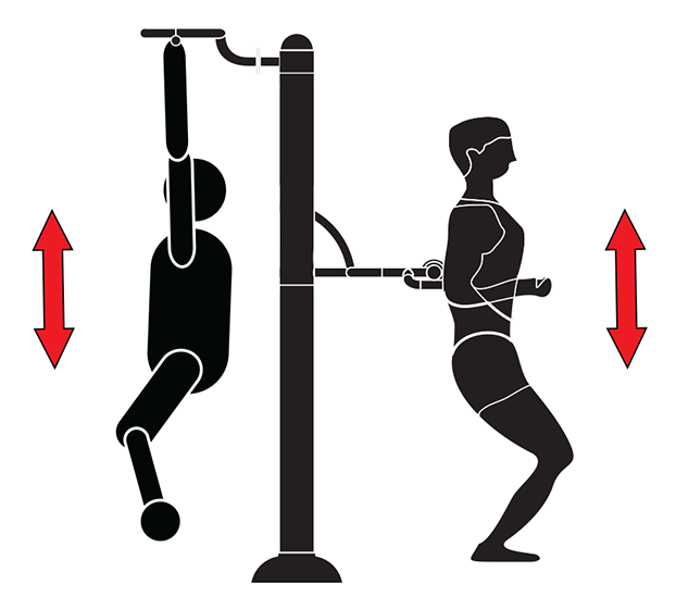 Fitness stroj - Posilovač břišních svalů a hrazda - F25