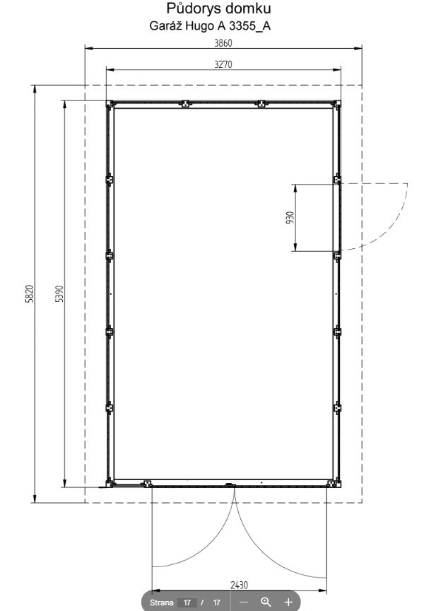 Garáž Hugo 16,6 m2