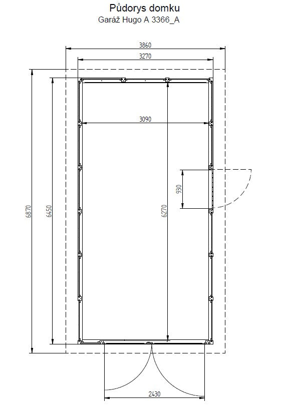 Garáž Hugo 19,3 m2