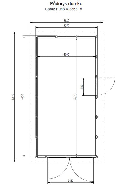 Garáž Hugo 19,3 m2