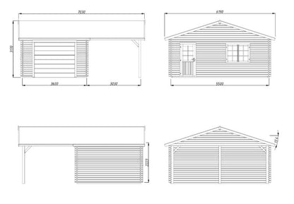 Garáž Roger 19,0 + 16,2  m2 - výsuvná vrata