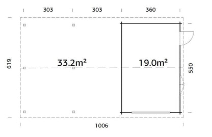 Garáž Roger 19,0 +33,2 m2 - bez vrat