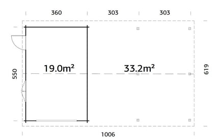 Garáž Roger 19,0 +33,2 m2 - bez vrat