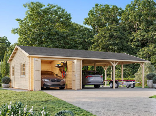 Garáž Roger 19,0 +33,2 m2 - s dřevěnými vraty