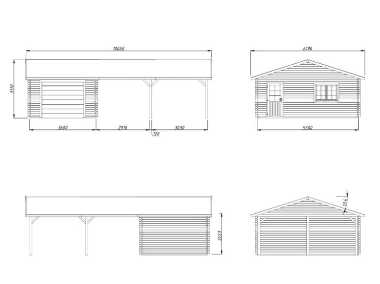 Garáž Roger 19,0 +33,2 m2 - s výsuvnými vraty