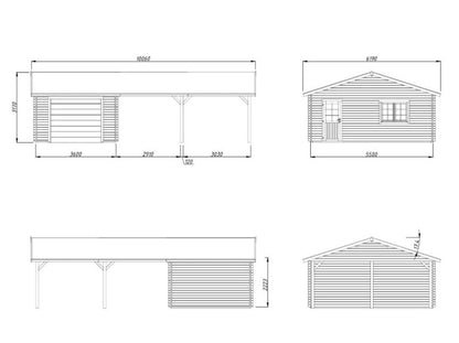 Garáž Roger 19,0 +33,2 m2 - s výsuvnými vraty