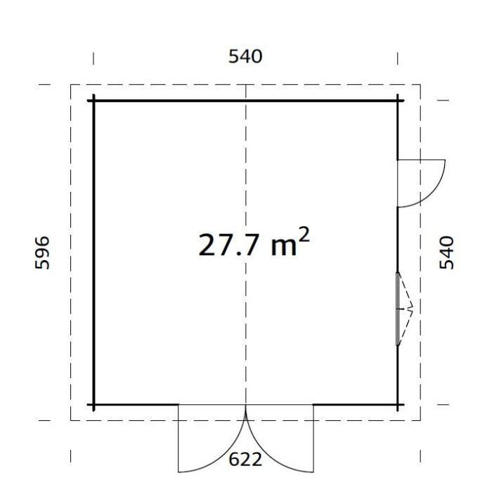 GARÁŽ Roger 27,7 m2 + dřevěná vrata