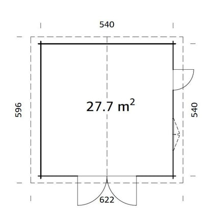 GARÁŽ Roger 27,7 m2 + dřevěná vrata