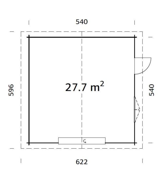 GARAŽ Roger 27,7 m2 + výsuvná vrata