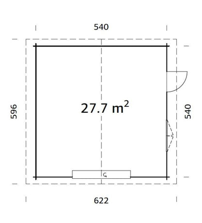 GARAŽ Roger 27,7 m2 + výsuvná vrata