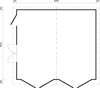 GARÁŽ Roger 28,4 m2 s dřevěnými dveřmi