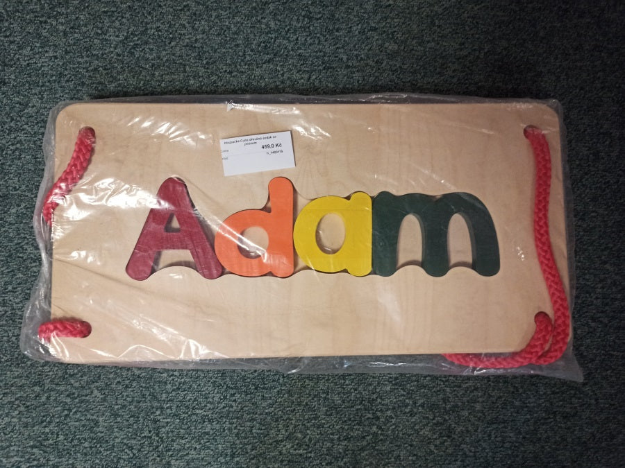 Houpačka Cubs dřevěná sedák se jménem ADAM