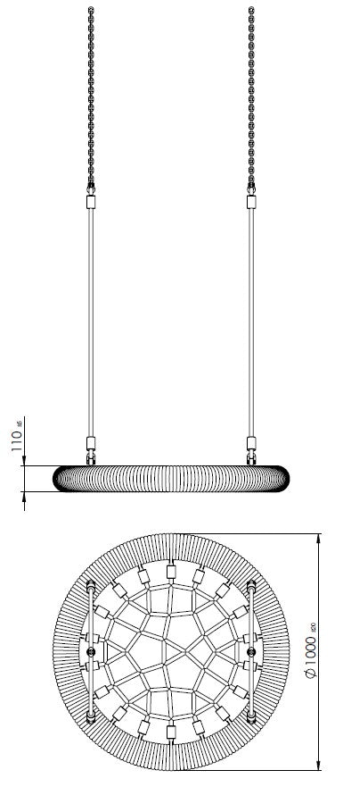 Houpačkové hnízdo kulaté 1x1m