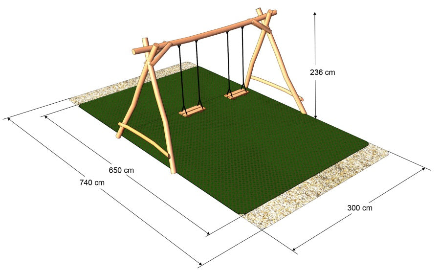 houpačka Duoswing II z akátu - s houpacími sedáky