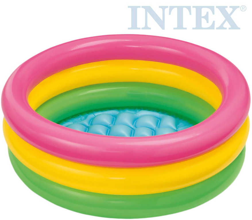 INTEX Bazének dětský nafukovací tříbarevný 61x22cm kulatý 57107