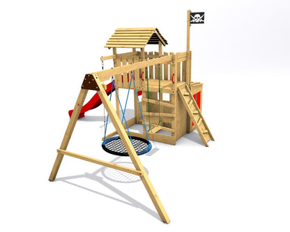 Dětské hřiště Monkey´s Home Velký pirát JOLLY červená