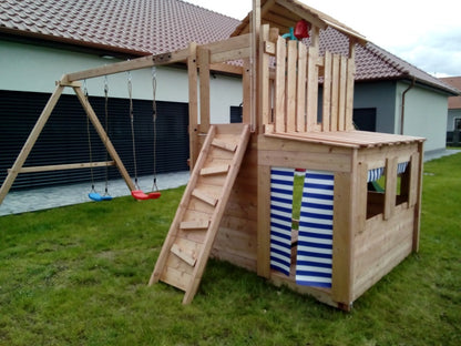 Dětské hřiště Monkey´s Home Velký pirát JOLLY červená