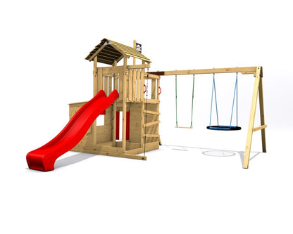 Dětské hřiště Monkey´s Home Velký pirát JOLLY červená