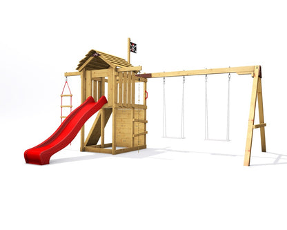 Dětské hřiště Monkey´s Home Malý pirát JIM s červenou skluzavkou