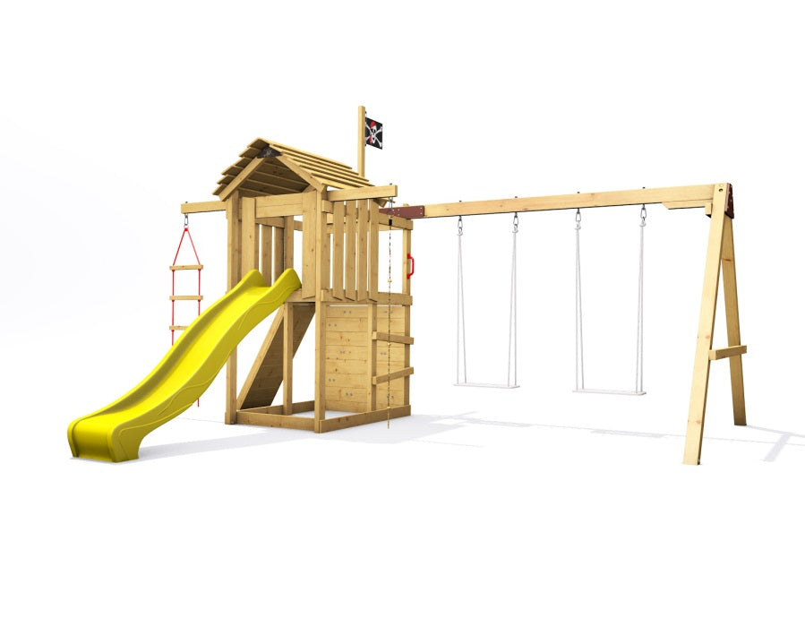 Dětské hřiště Monkey´s Home Malý pirát JIM se žlutou skluzavkou