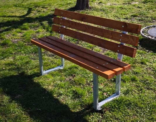 Monkey Lavička s opěradlem - s kovovou konstrukcí