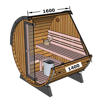 Mini Sauna 160 cm Thermowood bez kamen