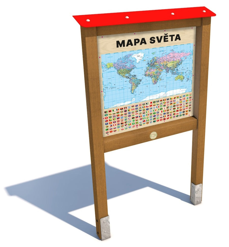Monkey's edukační panel - Mapa světa 160 cm