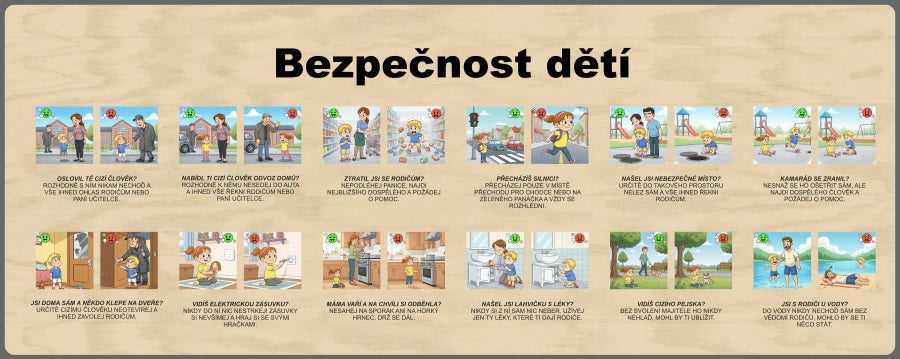 Monkeys Edukační panel Pexeso - Bezpečnost dětí 160